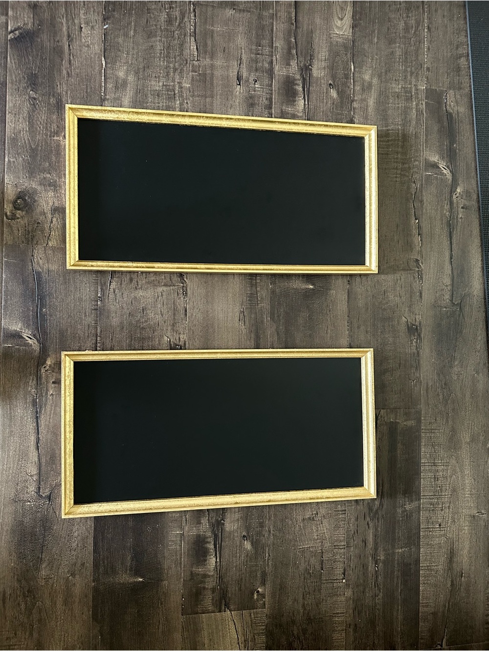 Ashland Black Panels with Gold Frames - Set of 2